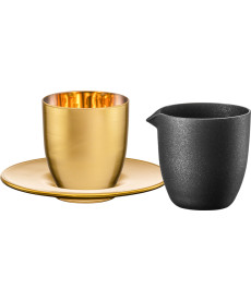 Affogato-Set Espressoglas full-gold mit Kännchen Cosmo collect