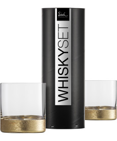 Whiskyglas gold Gold Rush 400 ml - 2 Stück in Geschenkröhre