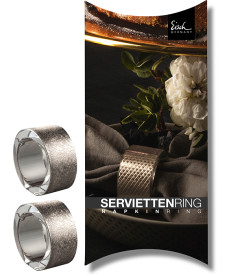 2 Serviettenringe platin Gold Rush 5 cm - im Geschenkkarton 