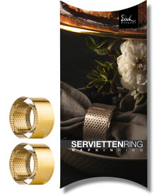 2 Serviettenringe gold Aurea 5 cm - im Geschenkkarton 