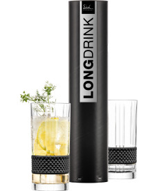 Longdrinkgläser GLEN schwarz – 2 Stück in Geschenkröhre