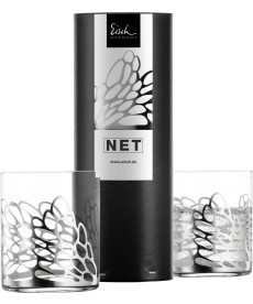 Becher / Trinkglas NET - 2 Stück in Geschenkröhre