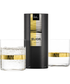 Becher / Trinkgläser ELIOR gold - 2 Stück in Geschenkröhre