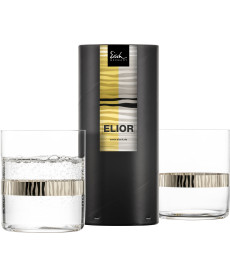 Becher / Trinkgläser ELIOR platin – 2 Stück in Geschenkröhre